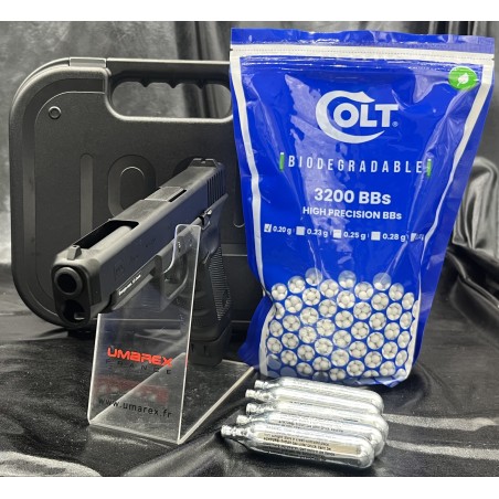 "Pack prêt à tirer" PISTOLET "GLOCK 34 GEN4 DELUXE" -Cal. BBS 6MM - CO2