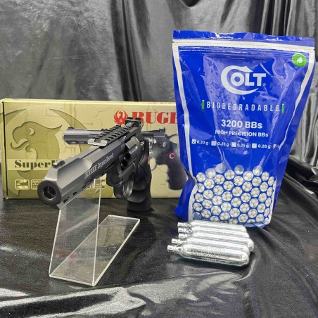 "Pack prêt à tirer" PISTOLET "RUGER SUPERHAWK BLACK" - Cal BBS 6MM - CO2 (6")