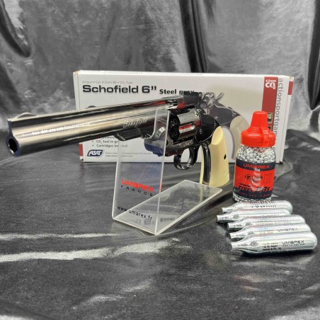 "Pack prêt à tirer" REVOLVER "SCHOFIELD 6" - GREY FULL METAL - Cal 4...