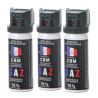 Lot de 3 BOMBE DE DEFENSE - GAZ CS - CAPOT CLAPET - 50ML