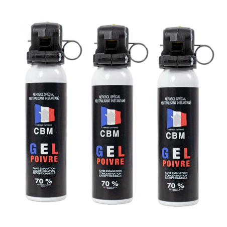 MEGA PROMO - Lot de 3 BOMBE AUTODEFENSE - GEL POIVRE - 100ML PRO