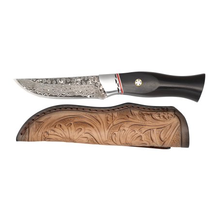 Couteau Albainox - "Damas" - avec étui cuir orné