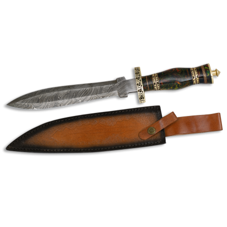 Couteau Alabinox - damas" - avec gaine en cuir