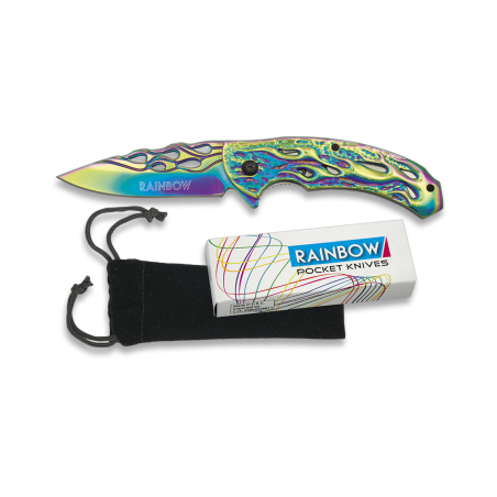 Couteau pliant - "FOS Rainbow flammes" - Albainox