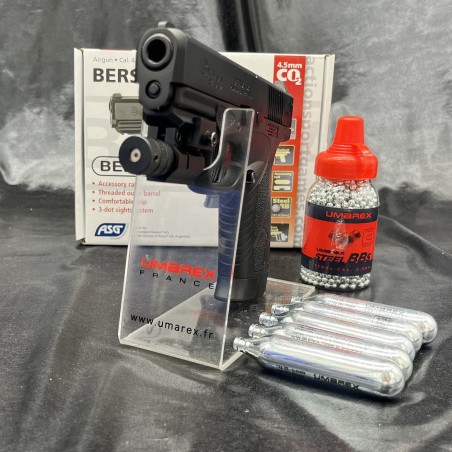 "Pack laser prêt à tirer" PISTOLET "GBB BERSA BP9CC" - Cal 4.5 BBS - ...
