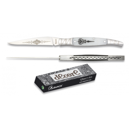 Couteau pliant - "Côte blanc" Lame 9 cm - Albainox