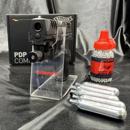 "Pack laser prêt à tirer" PISTOLET WALTHER "PDP COMPACT 4'' - CO2 - CAL BB/4.5MM