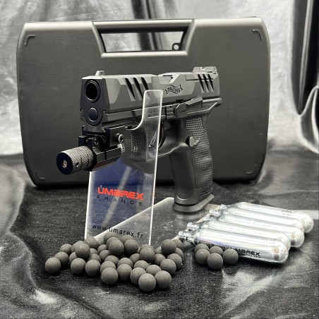 "Pack laser prêt a tirer" PISTOLET - "WALTHER PDP COMPACT 4' T4E " -CAL 43 - CO2