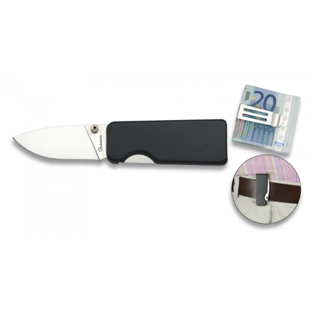 Couteau pliant noir - Clip - Lame 5cm - Albainox