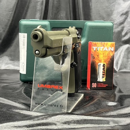 Réplique Beretta / Kimar92 à balle à blanc dans sa version OD green.