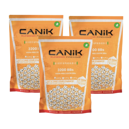 Pack de 3 Sachet de 3200 billes BIO - CAL. 6mm - 0.20g - CANIK