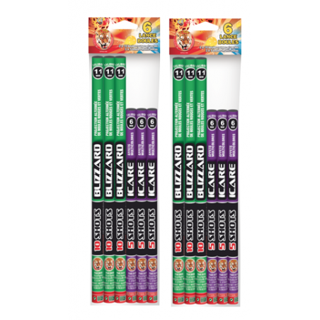 Lot de 2 sachet de 6 ARTIFICE MIX CHANDELLES 5 ET 10 BOULES