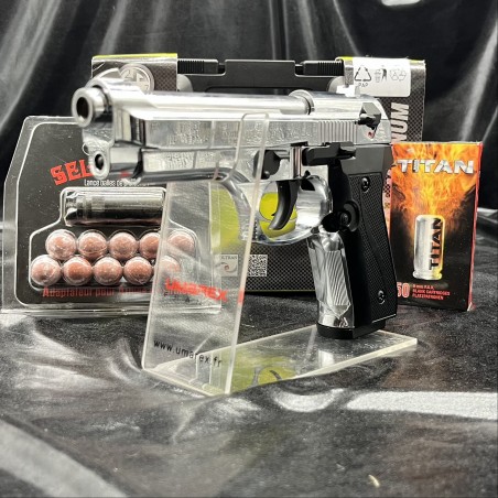 Le Magnum Firat Chromé en polymère lourd est un pistolet d’alarme et de défense de calibre 9 mm PAK.