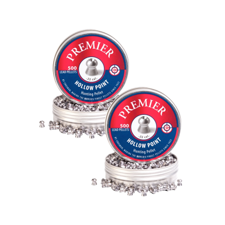 LOTS DE 2 BOÎTES DE PLOMBS PREMIER HOLLOW POINT C5.5 X500