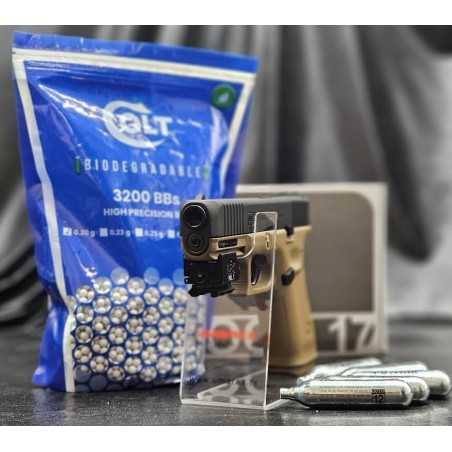 UMAREX - PISTOLET GLOCK17 GEN5 "BLACK COYOTE" - BBS 6MM - CO2