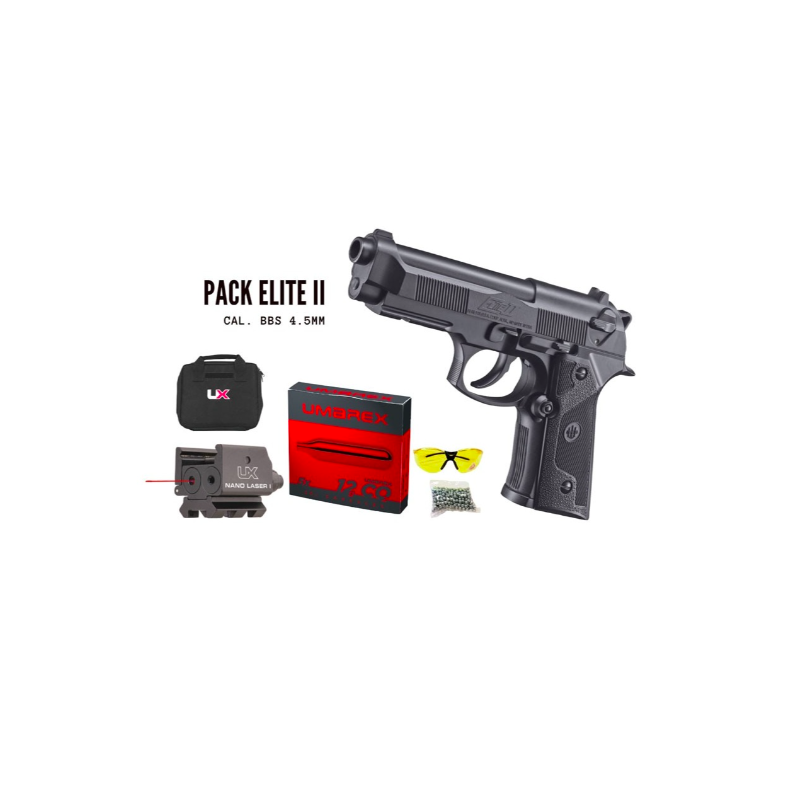 Umarex-Pack beretta ELITE II CO2 CAL BB/4.5 MM +Laser, Fourreau ET CO2 Umarex-Pack beretta ELITE II CO2 CAL BB/4.5 MM +Laser, Fourreau ET CO2