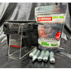 Pack Laser Prêt à tirer PISTOLET "WALTHER PDP COMPACT 4"-BBS 6MM-CO2