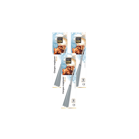 PYRAGRIC - 10 CIERGES MAGIQUES GRIS 18CM