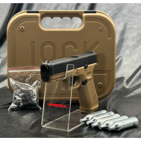 Umarex-PISTOLET GLOCK17 GEN5 CAL43 Paintball T4E COYOTE FRENCH ARMY