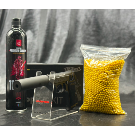 UMAREX - PISTOLET "WALTHER PPK/S BLK KIT" - BBS 6MM - GAZ 1,0 J