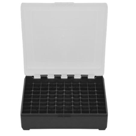 Umarex - BOITE DE RANGEMENT NOIRE COUVERCLE TRANSPARENT 100 MUNITIONS CAL 22LR - 25 ACP