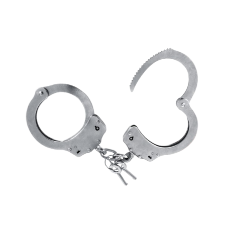 MENOTTES DE POIGNETS EN ACIER DOUBLE VERROUILLAGE - NICKELÉES "UMAREX"