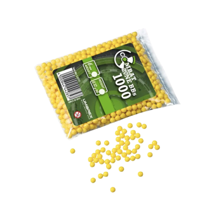 BILLES BBS 6MM COMBAT ZONE JAUNE 0.12G SACHET X1000