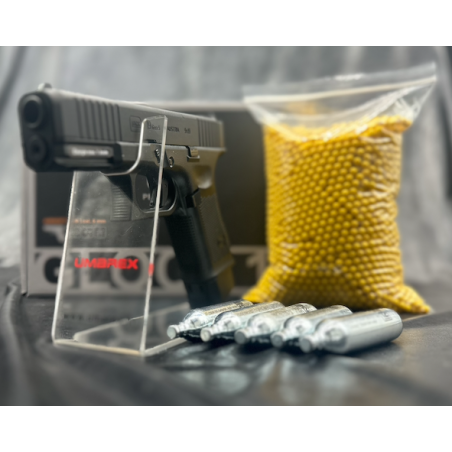 UMAREX - PISTOLET GLOCK 19 GEN5 MOS BBS 6MM CO2 BLACK - 4 INTERFACES