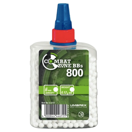 Umarex -BILLES BBS 6MM COMBAT ZONE BLANCHE 0.12G BOUTEILLE X800