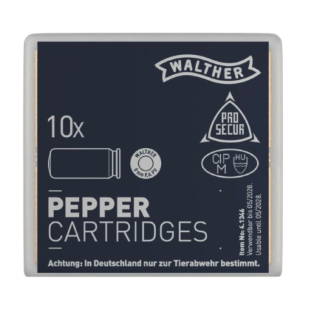 CART 9 MM PA GAZ PEPPER "WALTHER" X10