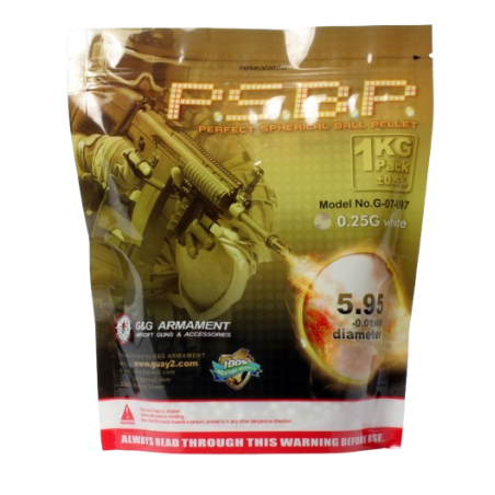 G&G Armament - BILLES 0.25G PERFECT EN SACHET DE 1KG