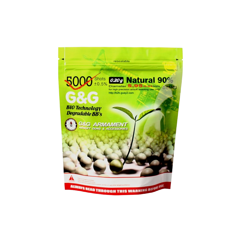 G&G Armament - BILLES BIO 0.20G BLANCHES EN SACHET DE 1KG G&G Armament - BILLES BIO 0.20G BLANCHES EN SACHET DE 1KG