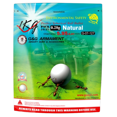 G&G Armament - BILLES BIO 0.28G BLANCHES EN SACHET DE 1KG