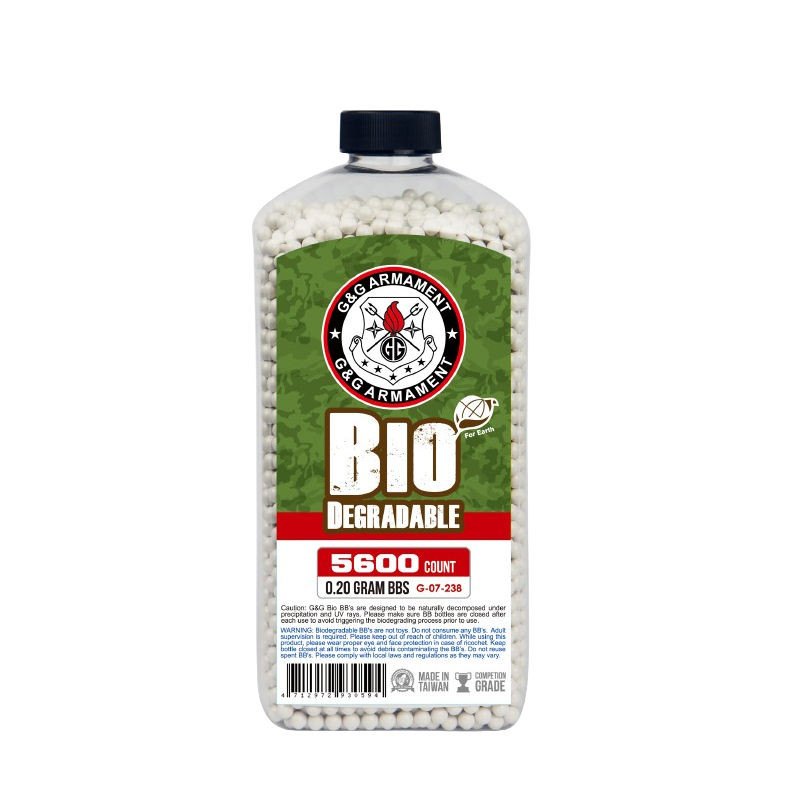 G&G ARMAMENT- BILLES BIO 0.20G BLANCHES EN BOUTEILLE DE 5600 G&G ARMAMENT- BILLES BIO 0.20G BLANCHES EN BOUTEILLE DE 5600