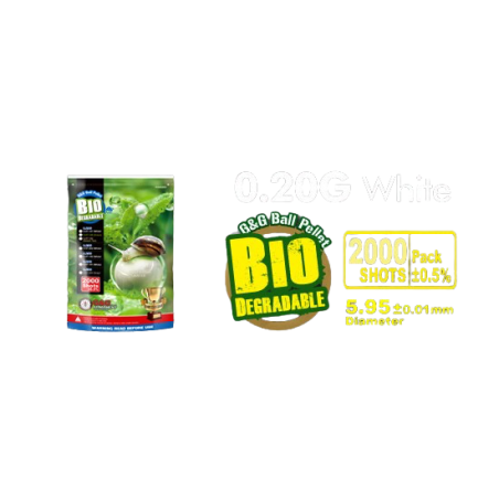 G&G ARMAMENT  - BILLES BIO 0.20G BLANCHES EN SACHET DE 2000