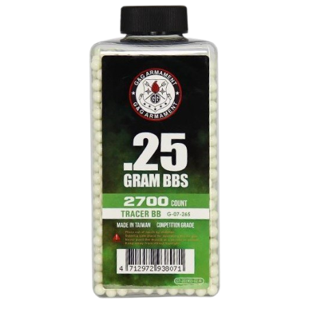 G&G ARMAMENT - BILLES 0.25G TRACANTES VERTES EN BOUTEILLE DE 2700
