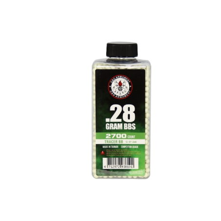 G&G ARMAMENT - BILLES 0.28G TRACANTES VERTES EN BOUTEILLE DE 2700