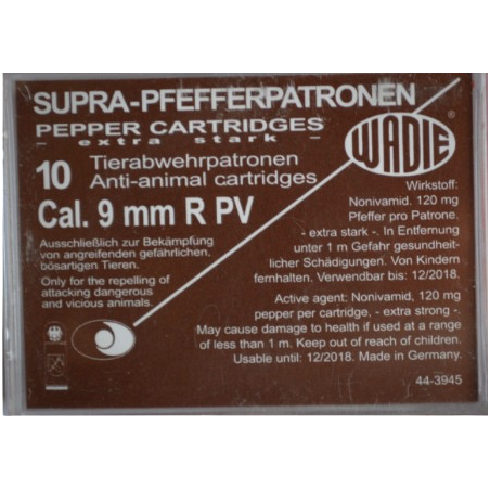 Colombisports - CARTOUCHES 9MM/380 PV SUPRA PEPPER GAZ X10