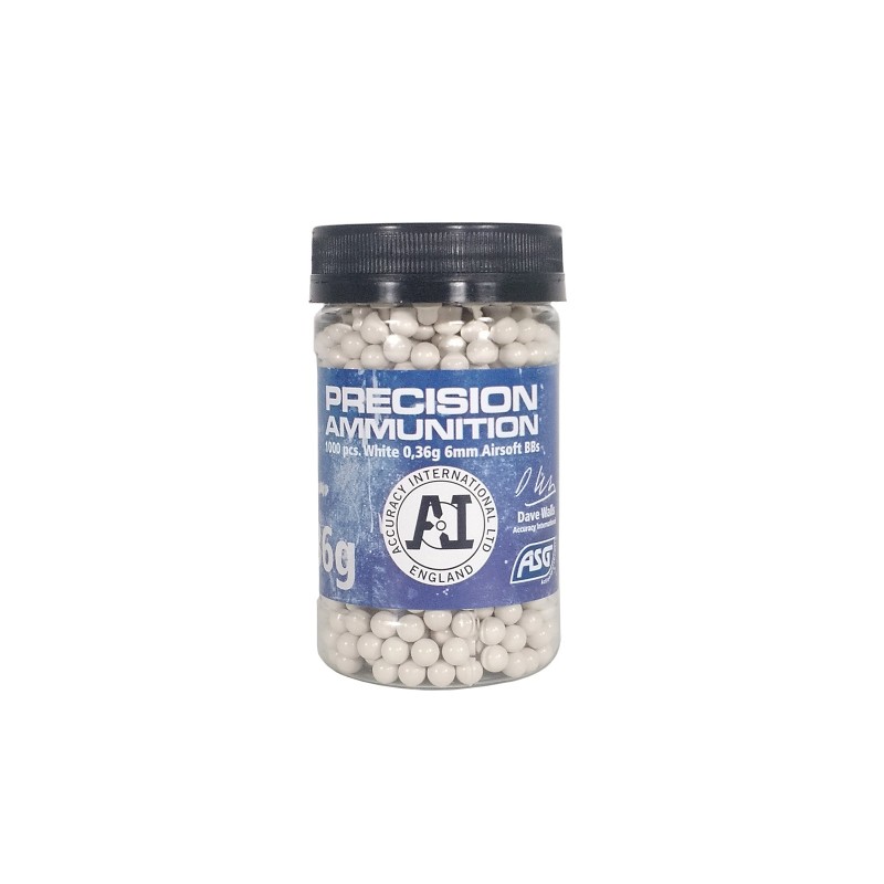 ASG - BILLES 0.36G ACCURACY BLANCHES EN POT DE 1000 ASG - BILLES 0.36G ACCURACY BLANCHES EN POT DE 1000