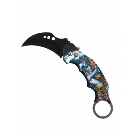 Fuentes - COUTEAU AUTOMATIQUE KARAMBIT TETE DE MORT