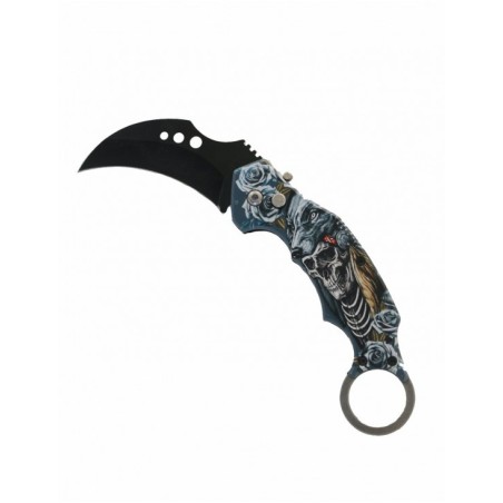 Fuentes - COUTEAU KARAMBIT AUTOMATIQUE LOUP TETE DE MORT