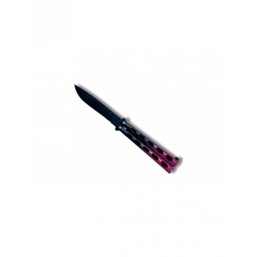 COUTEAU PAPILLON NOIR ET ROSE