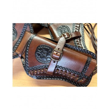CEINTURE CUIR 2 PISTOLETS