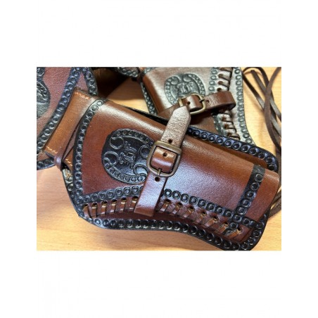 Fuentes- CEINTURE CUIR 2 PISTOLETS