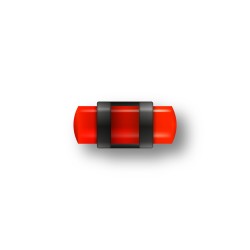 MEGALINE - GUIDON FLUO ROUGE AJOURE M2.6 D4 L11