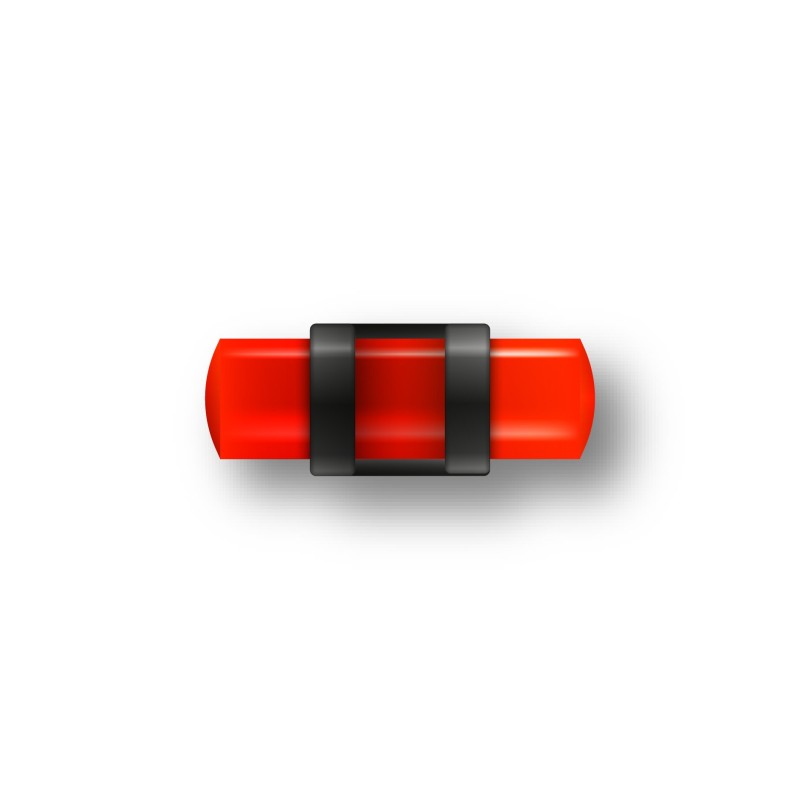 MEGALINE - GUIDON FLUO ROUGE AJOURE M3 D4 L12.5