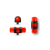 MEGALINE - GUIDON FLUO ROUGE AJOURE M3 D4 L12.5