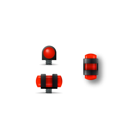 MEGALINE - GUIDON FLUO ROUGE AJOURE M2.6 D3.5 L8