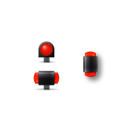 MEGALINE - GUIDON FLUO ROUGE PLEIN M2.6 D3.5 L8
