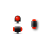 MEGALINE - GUIDON FLUO ROUGE PLEIN M3 D3.5 L8